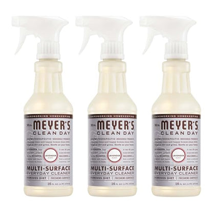 MRS. MEYER'S CLEAN DAY Multi-Surface Everyday Cleaner, Lavender Scent, 16 Fl Oz Bottle - 3 Pack, Clear