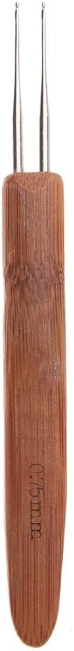 Dreadlock Crochet Hook Tool Braid Hair Dreadlocks Needle Weaving Crochet, Bamboo Handle Micro Hook for Dreadlock Hair Making Tools (05)