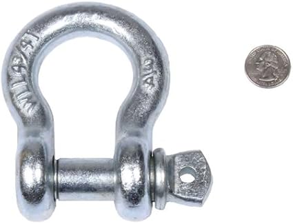 US Cargo Control 34 Inch Galvanized Screw Pin Anchor Shackle  Each with a 4.75 Ton Capacity