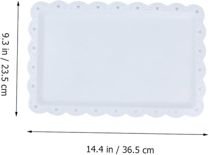 2 Pcs Cake Tray Plate Holder Serving Baking Showcase Dessert Party Trays and Platters Cake Platter Tray for Food Plastic White
