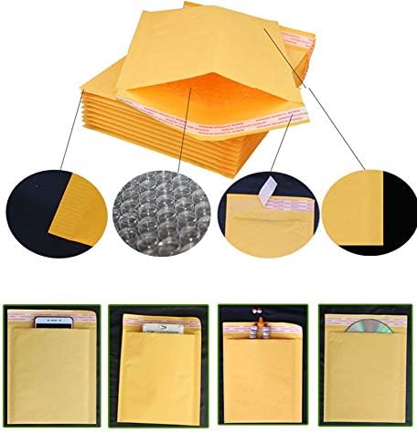 25 Pcs 6x9in Yellow Kraft Paper Bubble Mailers Padded Self Seal Envelopes Shipping Bags