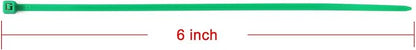 6 inch Green Zip Ties, Nylon Garden Cable Zip Ties Self Locking Cable Ties Twist Ties, Multi-Purpose Cable Tie (100 Pcs)
