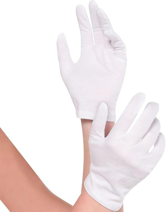 Amscan White Cotton Gloves -Classic Design, Soft  Comfortable Material Gloves, Ideal For Themed Parties  Costumes Accessory