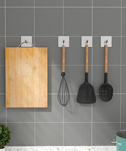 VIVII 6 Pack Adhesive Hooks, 3M Self Adhesive, Metal Wall Sticky Hooks Hanger for Keys Bags Clothes Hat Towel, Kitchen Bath Room Living Room No Drilling Needed