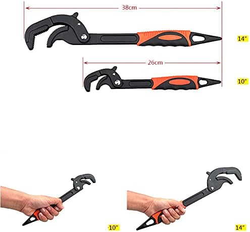 Universal Adjustable Wrench Quick Snap and Grip Spanner Pipe Wrenches Multi-function for Opening Filter Length 14 Inch