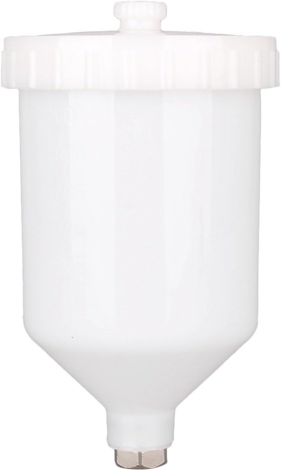 Mallofusa 600ml Spray Paint Gun Cup Air Gravity Feed Paint Spray Auto Car Pot Threaded Connector Capacity for Spray Gun White