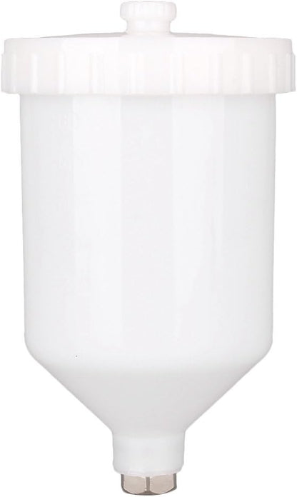 Mallofusa 600ml Spray Paint Gun Cup Air Gravity Feed Paint Spray Auto Car Pot Threaded Connector Capacity for Spray Gun White