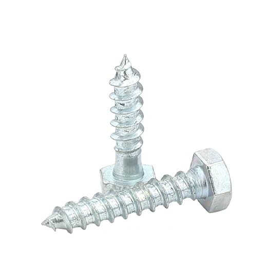 10 Pcs Iron Galvanized Outside Hexagon Self-Tapping Screws, for Machine Accessories or Fasteners Etc.M10x50mm