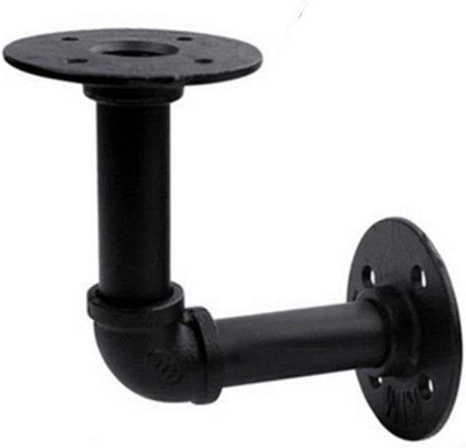 JHSLXD Industrial Style Water Pipe Bookshelf Creative Metal Wrought Iron Shelf Support Decorative Bracket,B Style