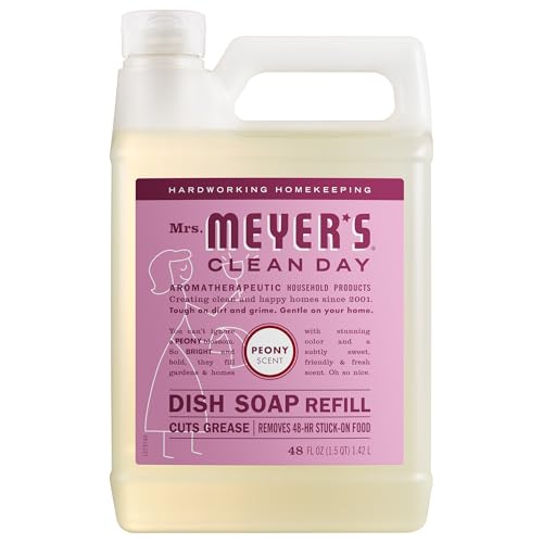 MRS. MEYER'S CLEAN DAY Liquid Dish Soap Refill, Peony, 48 fl. oz