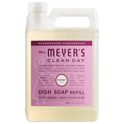 MRS. MEYER'S CLEAN DAY Liquid Dish Soap Refill, Peony, 48 fl. oz