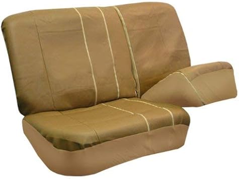 FH-PU002-1010 Classic Exquisite Leather Bench Seat Covers, Split Bench, Solid Beige color