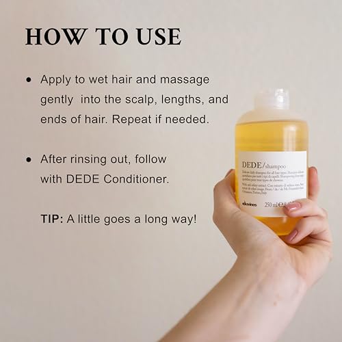 Davines DEDE Shampoo, Delicate Soft Lather Daily Cleanser for Medium Fine & Fine Hair - Gently Removes Impurities to Make Hair Light, Shiny, and Soft with Red Celery Extract, 8.45 Fl Oz