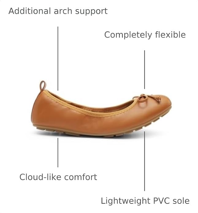 DREAM PAIRS Women's Flats, Foldable Ballet Flats for Women, Bowknot Round Toe Comfort Light Weight Slip-On Dress Shoes