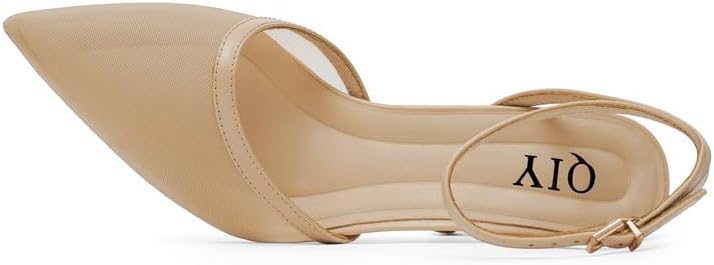 QIY Closed Toe Heels for Women Pumps High Heel Strappy Sandals | Pointed Toe Slingback Women Heels with Ankle Strap, Stilettos Wedding & Bridal Formal Dress Shoes for Evening Party, Prom .