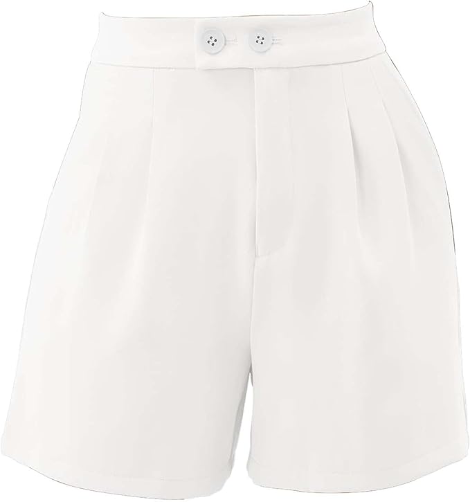 Shorts for Women Bermuda Shorts Summer Casual Elastic High Waist Pleated Straight Wide Leg Shorts with Pocket 2024