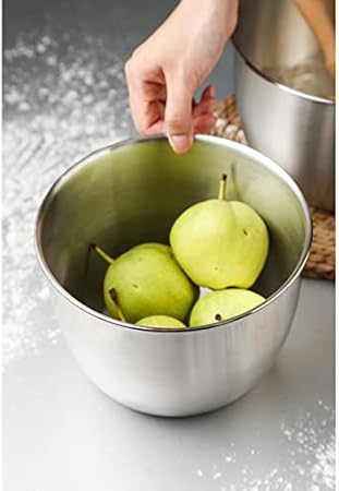 Gigicloud Stainless Steel Mixing Bowl, 304 Stainless Steel Deep Bowl Deep Anti-flying Design Kitchen Metal Bowls for Cooking Baking Mixing Marinating Cake Bread Salad