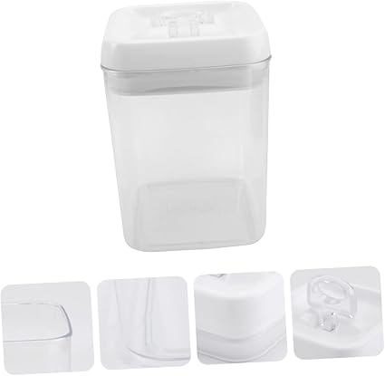 Luxshiny 1pc Transparent Plastic Snack Grain Storage Tank Sealed Can for Kitchen Food Organization Airtight Container for Cereals and Snacks