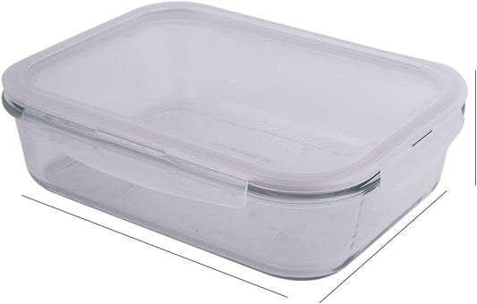LOCK & LOCK Purely Better Glass Food Storage Container with Lid, Rectangle-51 oz, Clear