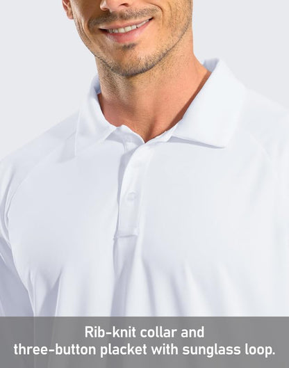 Gradual Men's Long Sleeve Golf Polo Shirt UPF 50+ Lightweight Sun Protection Cool SPF Hiking Shirts for Men