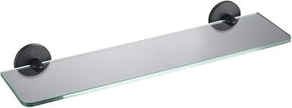 Blossom Glass shelf Tempered Glass Solid Brass Bathroom Accessory Rectangular Shower Storage Wall Mount Matt Black BA02 507 04