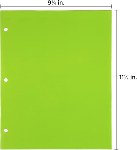 JAM PAPER Laminated Two Pocket Glossy 3 Hole Punch School Folders - Assorted Fashion Colors - 6Pack