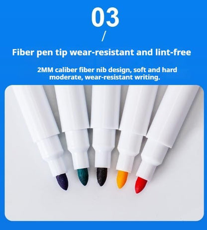 Fine tip Dry Erase Black Markers with Magnetic Cap and Eraser, Perfect for Dry Erase Boards and Whiteboards Pack of 8