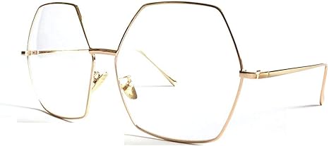 Mincl - Oversized Metal Geometric Pentagon Gradient Color Lens Hippie Sunglasses -yhl