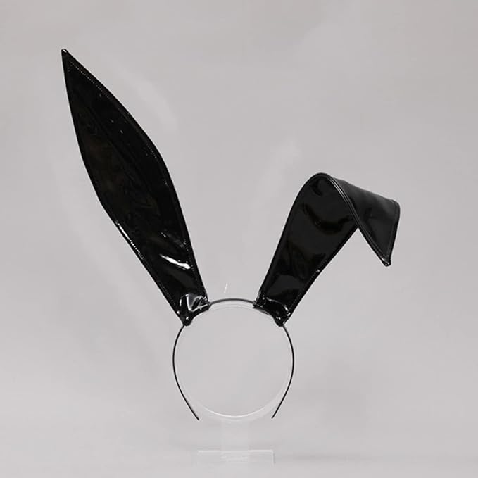 Bunny Ears Headband Women Bendable Leather Cute Headbands Halloween Party Rabbit Teens Cosplay Hair Accessory