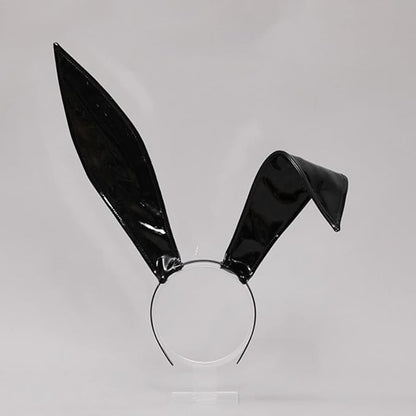 Bunny Ears Headband Women Bendable Leather Cute Headbands Halloween Party Rabbit Teens Cosplay Hair Accessory