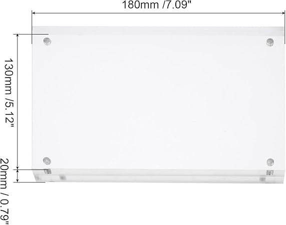 PATIKIL 5.1" x 7.1" x 0.8" Acrylic Picture Frame, Magnetic Photo Frames Display Double Sided for Family Home Office, Clear