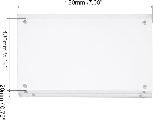 PATIKIL 5.1" x 7.1" x 0.8" Acrylic Picture Frame, Magnetic Photo Frames Display Double Sided for Family Home Office, Clear
