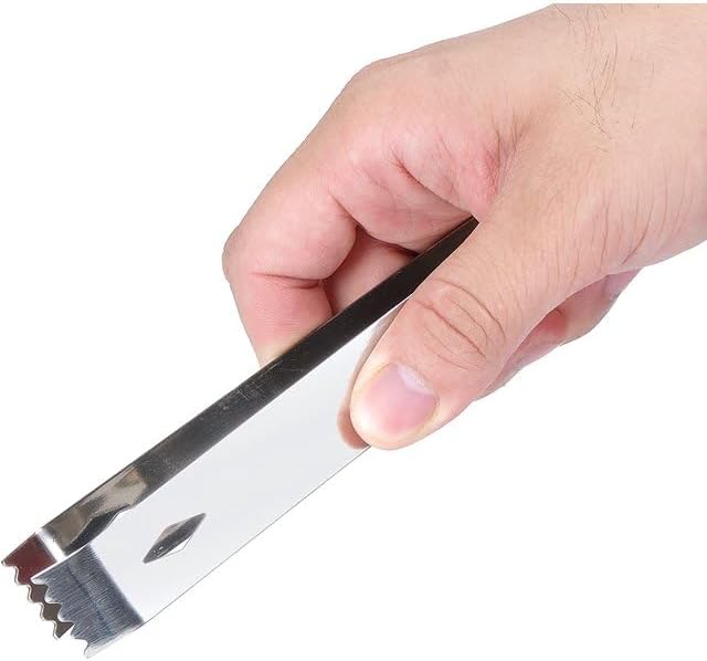 1 Pack Silver Small Stainless Steel 6 Inch Restaurant Grade Serving Tongs Cooking Tongs for Cooking Food Salad Bartending for Kitchen and