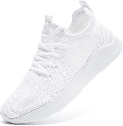 Comfortable, slip-resistant sneakers with breathable knit, shock-absorbing sole, and flexible design for workouts or everyday wear.
