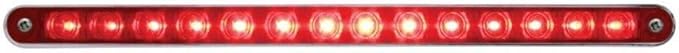United Pacific 14 LED 12" Sequential Light Bar wBezel - Red LEDRed Lens, 37523