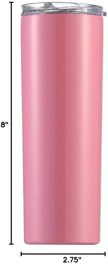 Insulated Travel Mug, Skinny tumbler, Stainless steel Mug, Insulated Tumbler, 20oz tumbler, travel mug, travel tumbler, vacuum insulated bottle (Pink)