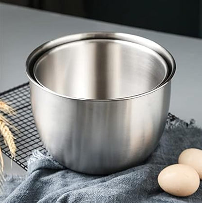 Gigicloud Stainless Steel Mixing Bowl, 304 Stainless Steel Deep Bowl Deep Anti-flying Design Kitchen Metal Bowls for Cooking Baking Mixing Marinating Cake Bread Salad