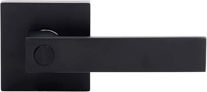 Door Lever Zinc Alloy Brass Sturdy Black Modern Look Indoor Door Handle for Passage Closet Corridor