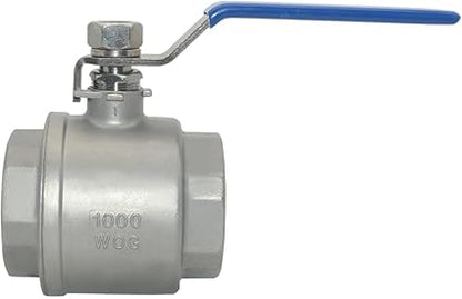 DAN SPEED 2-12" NPT Female 316 Stainless Steel Full Port Ball Valve Vinyl Handle WOG1000 (2-12 inch)