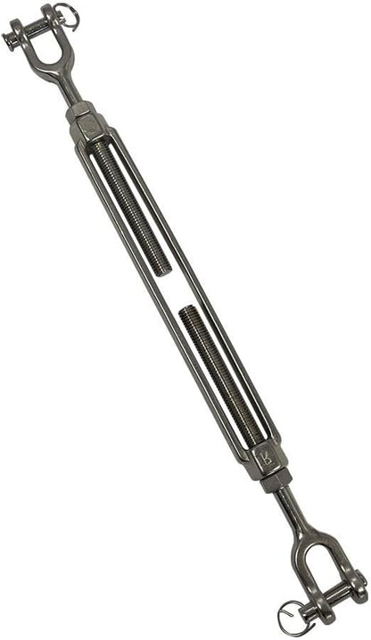 1/2" x 9" 316 Stainless Steel Jaw and Jaw Turnbuckles Marine Grade