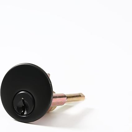 2 Pack Black Mortise Cylinder with Keys Solid Brass Doors Lock Replacements Front Door Handle Door Lock Cylinder Interior Doors Exterior Doors Lock Cylinder with 6 Keys (2, Matte Black)