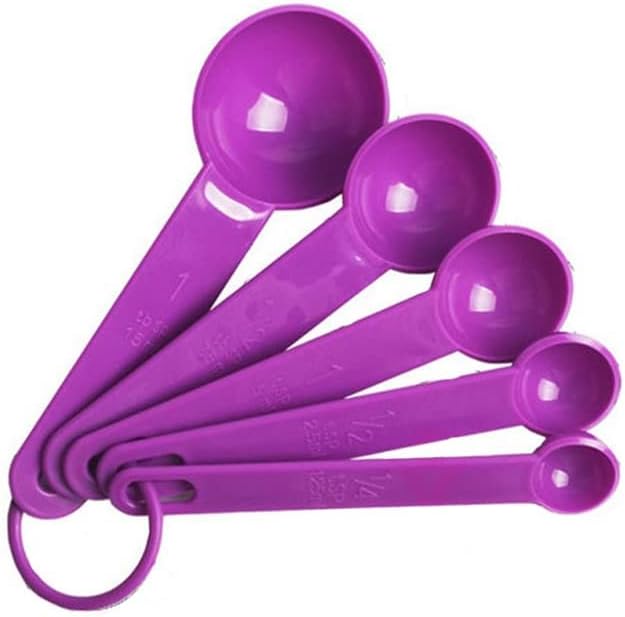 5 PcsSet Multifunction Measuring Cups Sugar Coffee Teas Cake Spoon Measuring Scoop Portable Kitchen Measuring Cups Tools (Black)