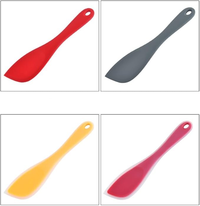 Silicone Spatula and Scraper Spoon for Heat Resistant Better Cooking,Cake Cream Spatulas Set, 10.2 inch Non-Stick Heat Resistant Mixing Butter Spatulas Baking (Grey)
