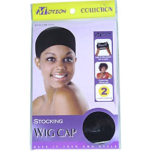 KING-J Motion Collection Stocking Wig Cap 2ps Black (Model: 100) (Pack of 2)