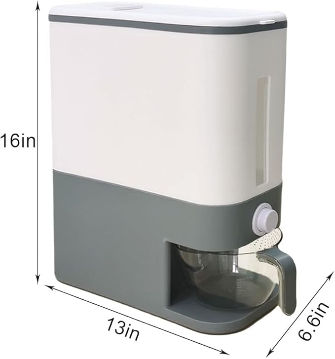 Airtight Rice Storage Container, 22LB Moisture-Proof Food Organizer, Durable Grain Bucket for Kitchen, Ideal for Rice, Beans, and More, Waterproof Design