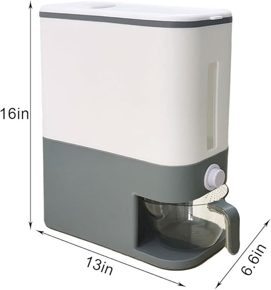 Airtight Rice Storage Container, 22LB Moisture-Proof Food Organizer, Durable Grain Bucket for Kitchen, Ideal for Rice, Beans, and More, Waterproof Design