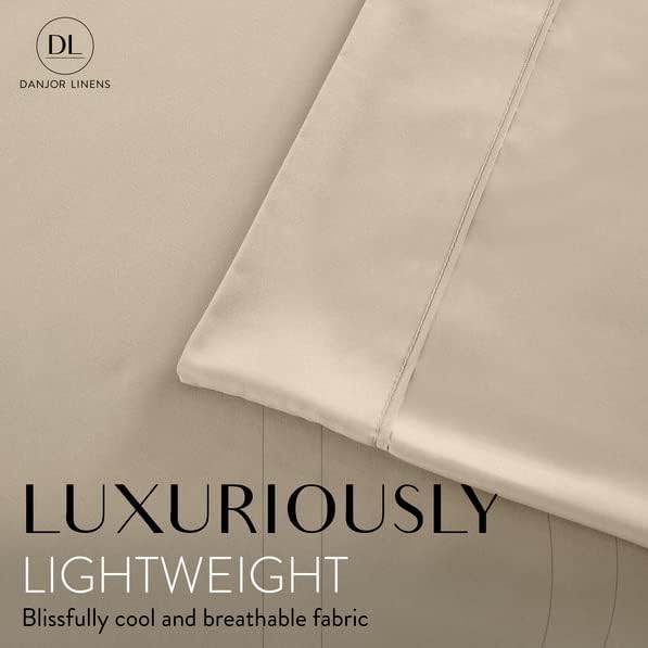 Danjor Linens Queen Sheet Set - 6 Piece Set Including 4 Pillowcases - Deep Pockets - Breathable, Soft Bed Sheets - Wrinkle Free - Machine Washable - Taipe Sheets for Queen Size Bed - 6 pc