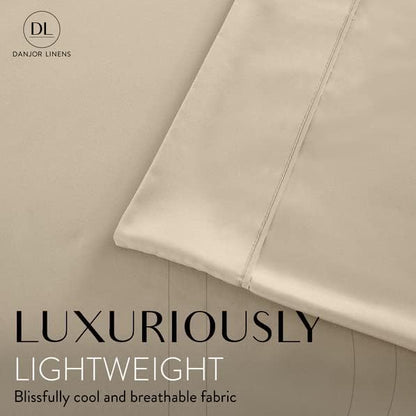 Danjor Linens Queen Sheet Set - 6 Piece Set Including 4 Pillowcases - Deep Pockets - Breathable, Soft Bed Sheets - Wrinkle Free - Machine Washable - Taipe Sheets for Queen Size Bed - 6 pc