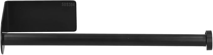 Kitchen Paper Towel Holder, Punch-, Easy to Install Wall Mounted Toilet Paper Holder (Long Black)