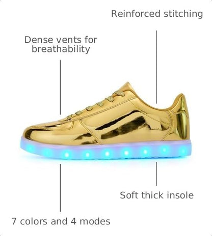 Unisex LED Shoes - Fashion Light Up Sneakers, Breathable USB Charging Glowing Luminous LED Shoes for Men Women